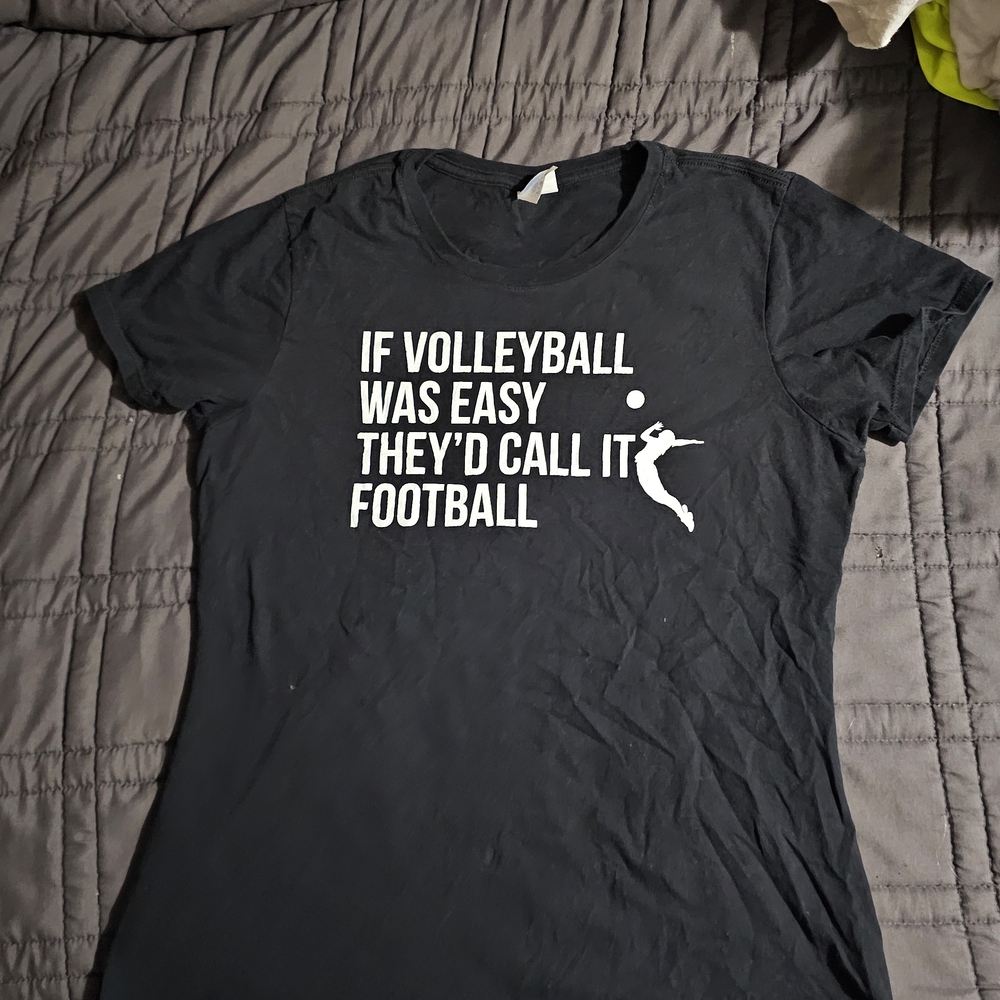 Black Volleyball Themed T-Shirt